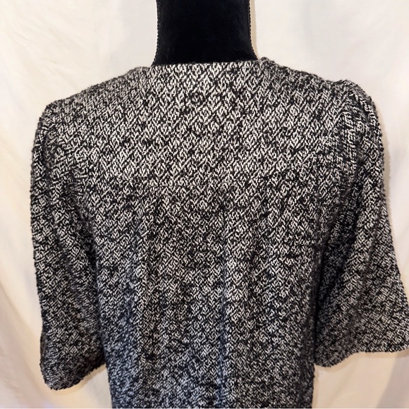 Walter Girl Black Tweed Button Front Womens Size 2 Coat 60's Style Pleated Back - Picture 6 of 16